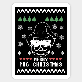 Merry pug Christmas Sticker